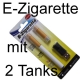 E-Zigarette mit 2 Tanks + USB Ladegerät